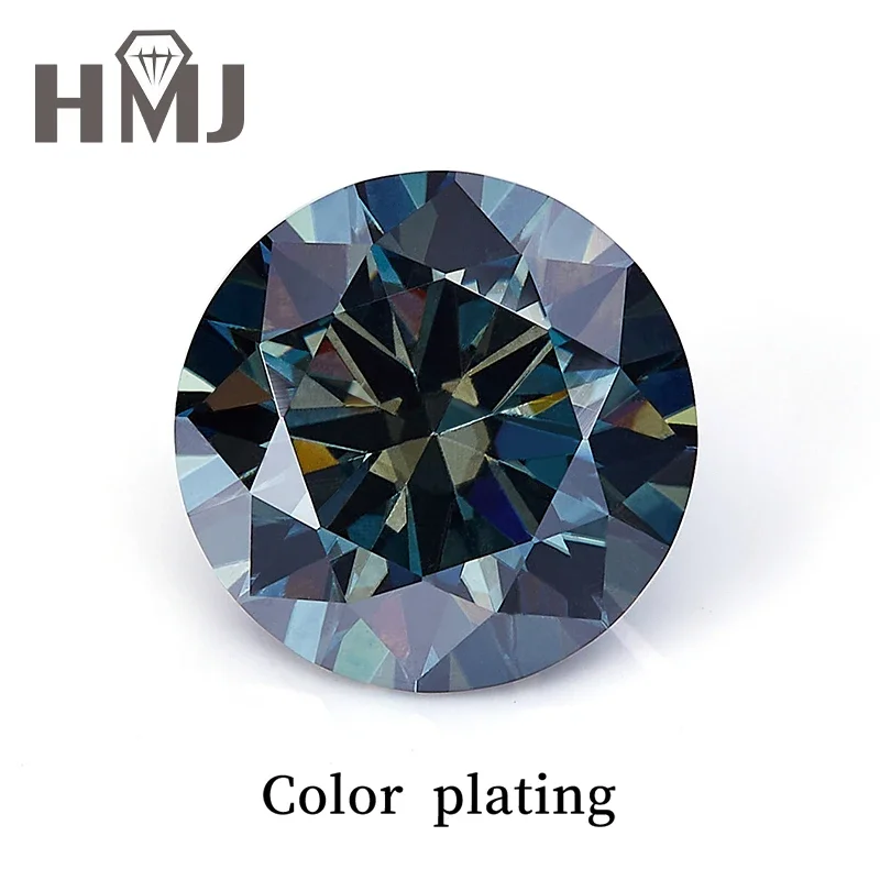 

Moissanite Stone Round Cut Gray Colour Gemstone Lab Created Diamond Advanced Jewelry Making Materials with GRA Certified