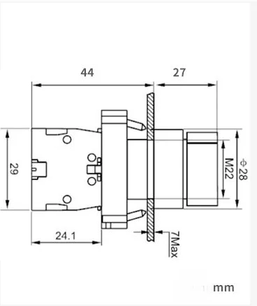LA155P-BD25 Waterproof Rotary Switch 2 Position ON OFF IP67 Dust and Water Resistant 22mm Mounting Hole Silver