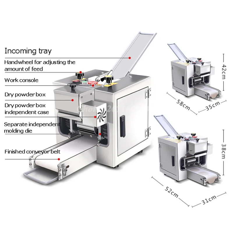 Automatic Maker Dumpling Wrapper Making Machine Electric Roti Ravioli Dumpling Skin Maker Wonton Dumpling Skin Press Machine