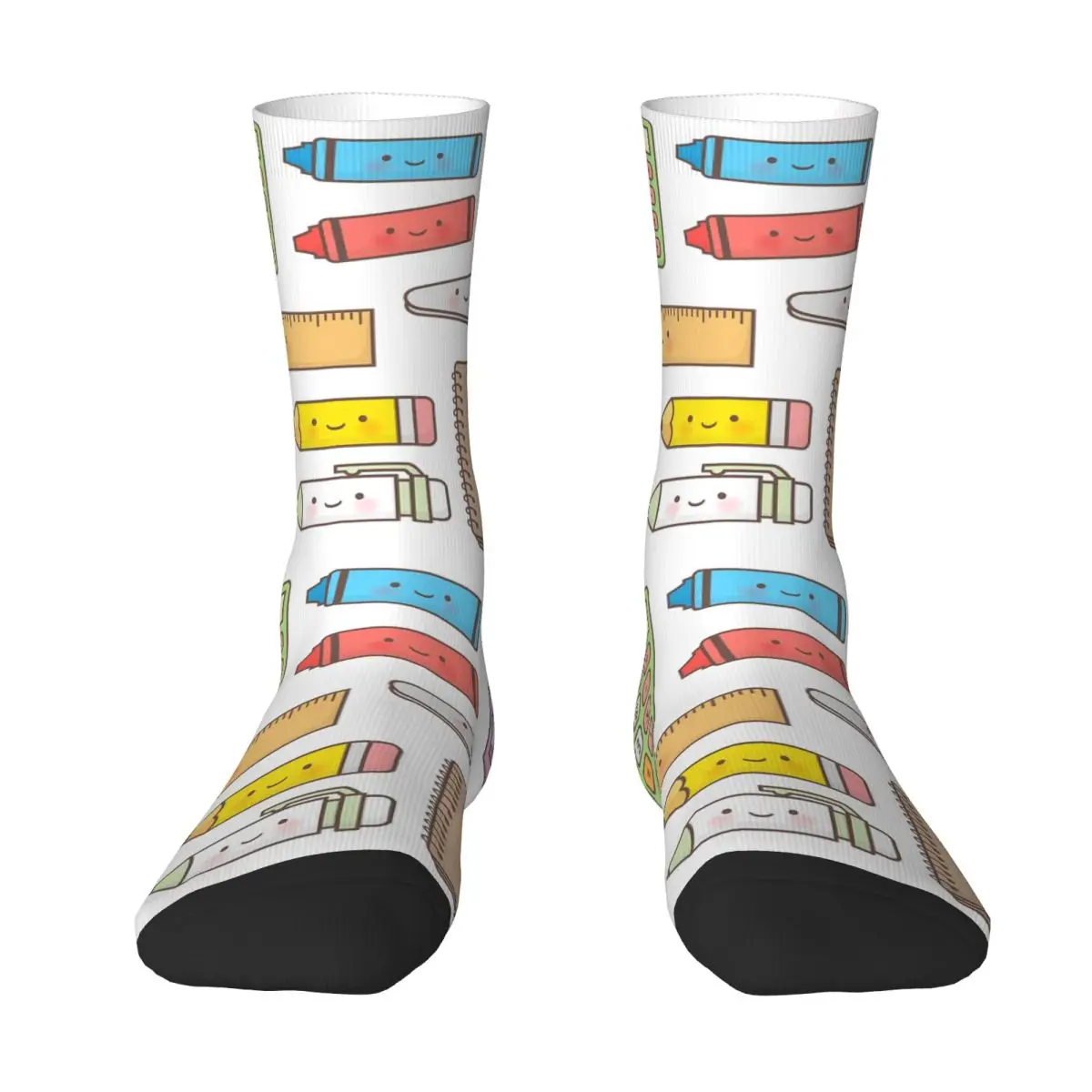 

Kawaii Back To School Supplies Doodle Pattern Socks Super Soft Stockings All Season Long Socks for Man's Woman's Christmas Gifts