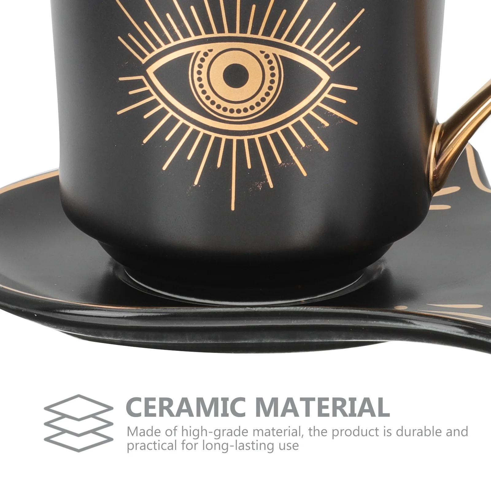 

1Set Blue Eye Coffee Cup Creative Ceramic Tea Cup with Saucer European Style Drinkware for Home Office Cafe