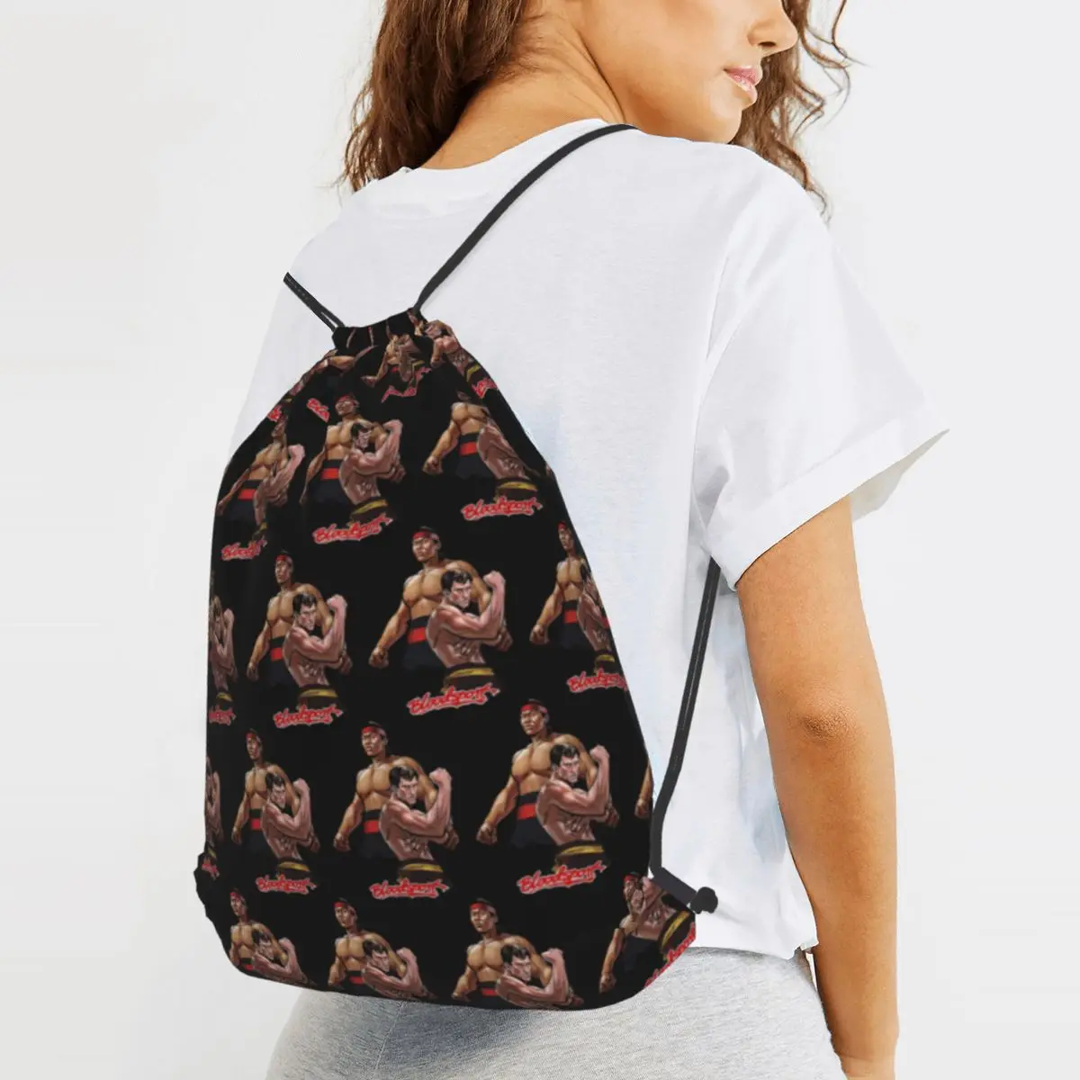Bloodsport Halloween Backpacks Multi-function Drawstring Bundle Pocket Sundries Bag Book Bags for Man Woman Students