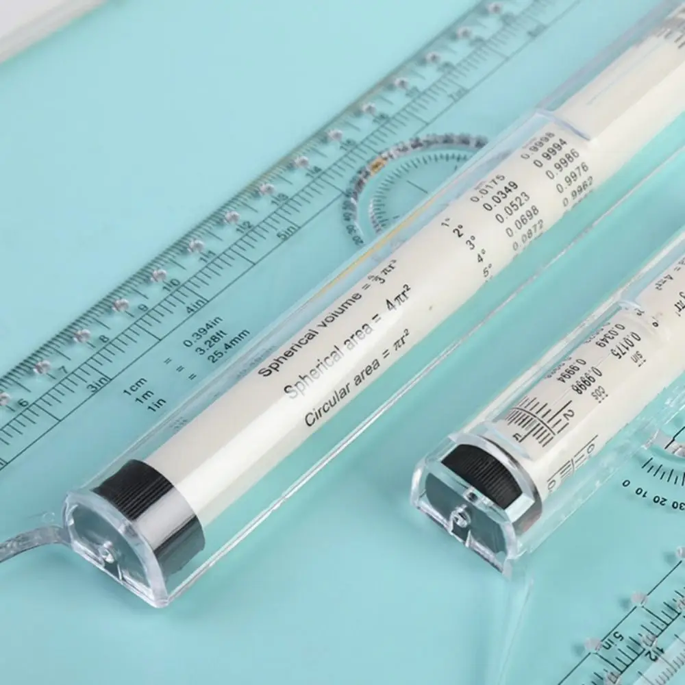 Transparent Parallel Roller Ruler High Quality Plastic 15/30CM Stationery Scale Angle Balance Ruler Students