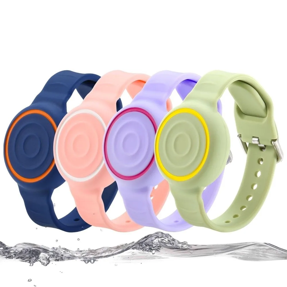 Soft Silicone Child Wristband Waterproof Anti-lost Tracker Holder Strap Adjustable Kids Bracelet for AirTag Tracker Accessories