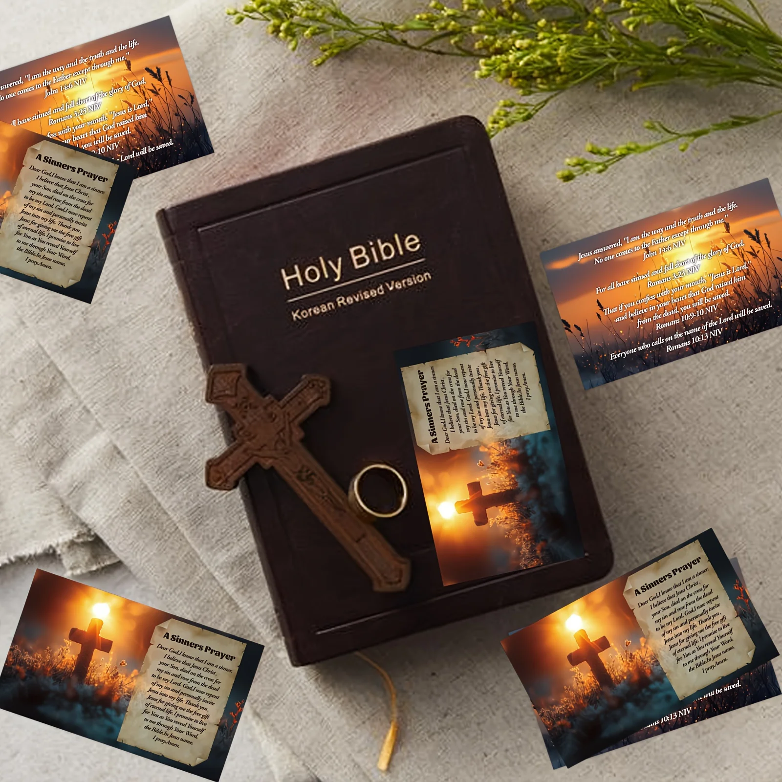 100 Pcs Bulk Plan of Salvation Cards Prayer Cards Gospel Tract Cards Pocket Holy Postcards Inspirational Bible Verses Wallet Pla
