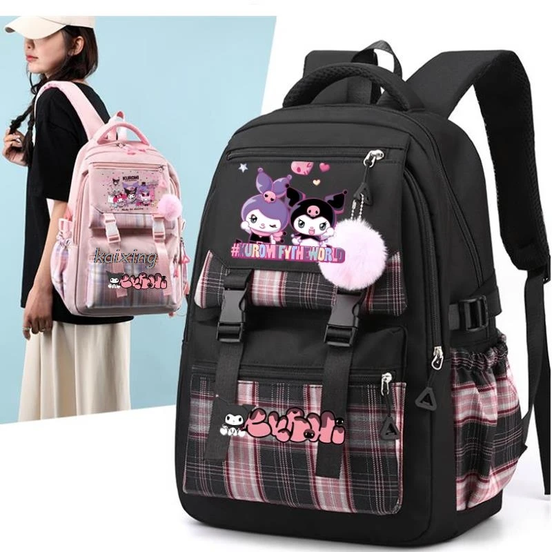 Piękny plecak Kuromi Melody Cartoon Student nastolatki Bookbag plecak sportowy chłopiec dziewczyna Bagpack Laptop kobiety tornister podróżny