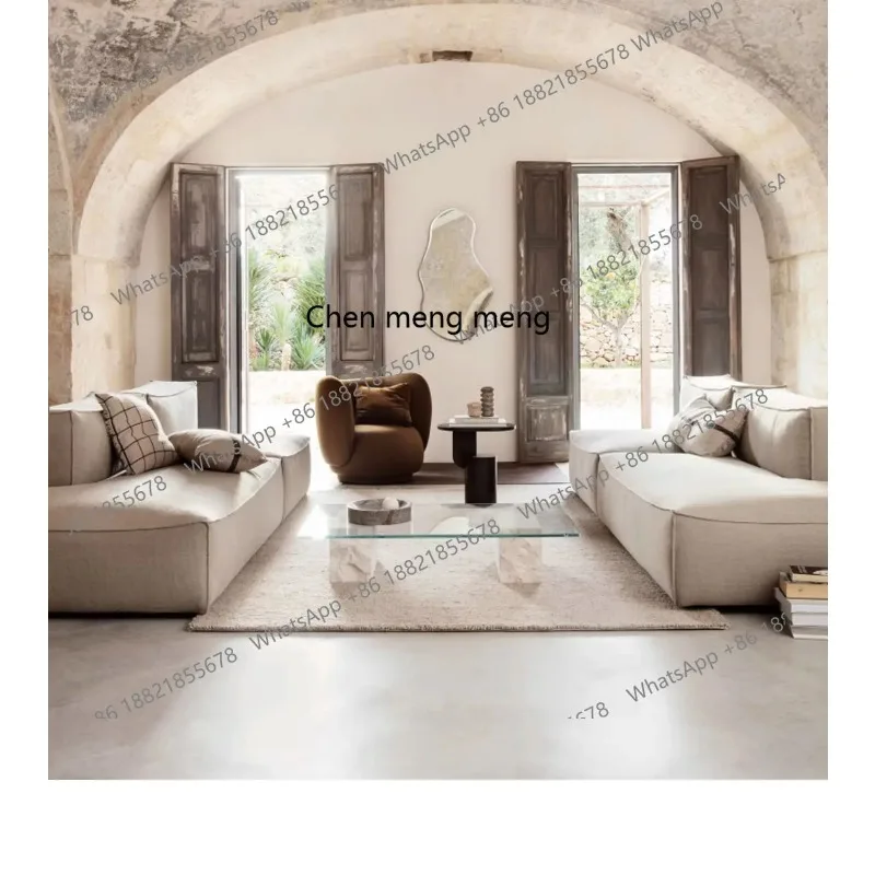 Nordic minimalist white marble tempered glass coffee table personality destruction style designer living room tea tabl