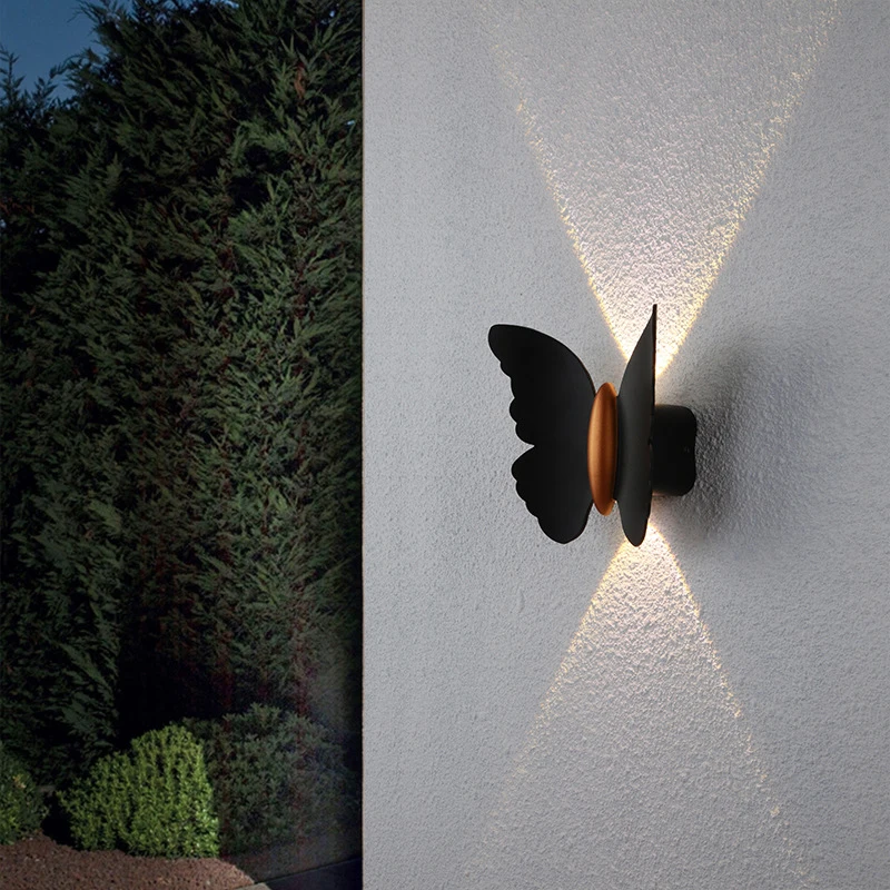 Modern Butterfly Shape 6W LED Wall Lamp Indoor Outdoor Home Hotel Bedroom Living Room Corridor Garden Decor Wall Lights