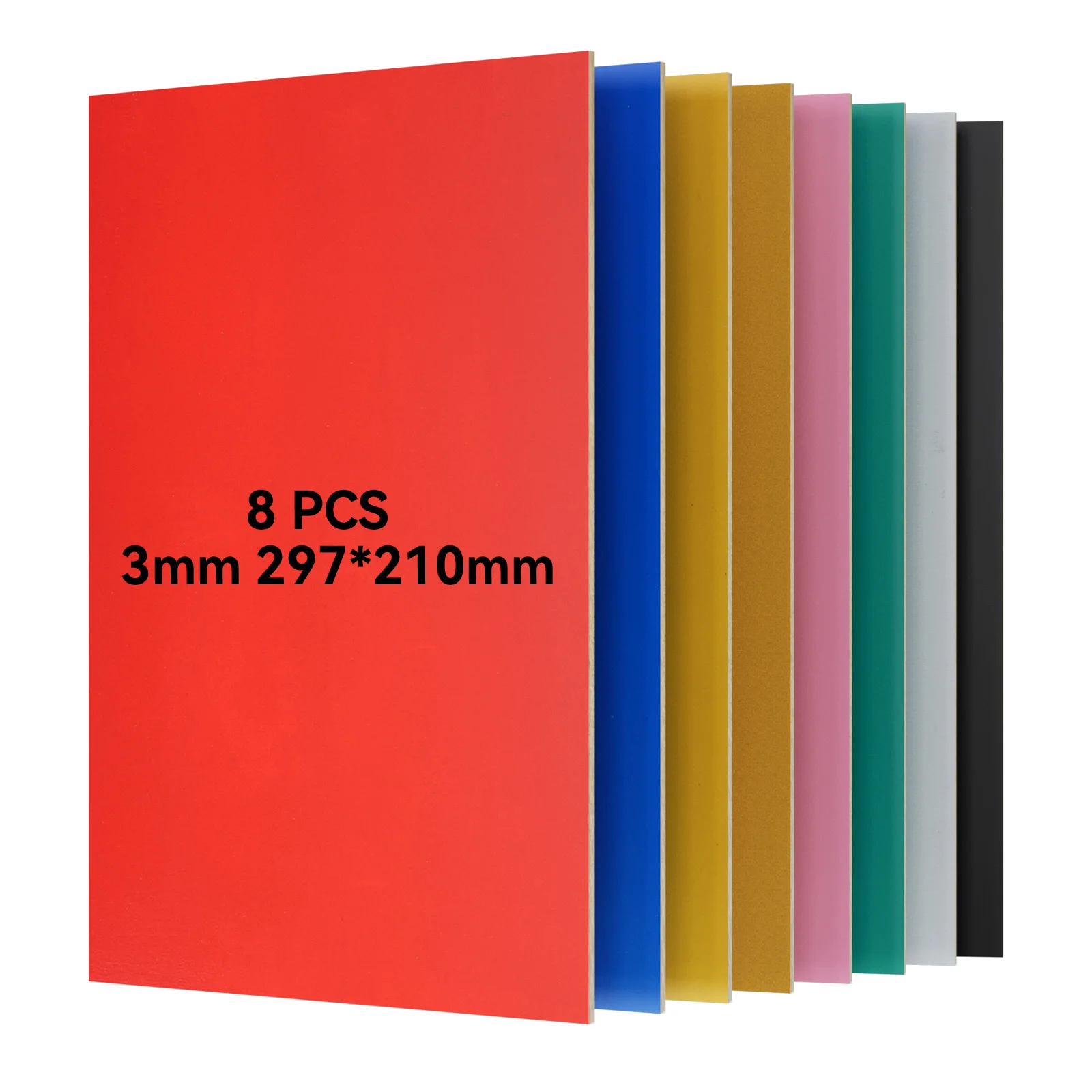 8 조각 3mm 297x210mm A4 페인트가없는 다채로운 합판 모델 만들기 레이저 절단 조각 고품질 및 천연 재료