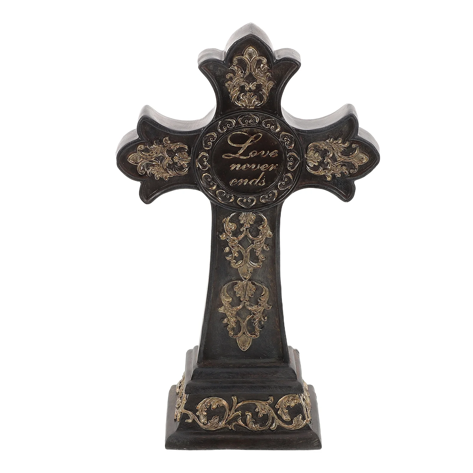 

European Style Resin Cross Decoration Desktop Crucifix for Coffee Table Living Room Entryway Table Ornaments Modern Home Decor