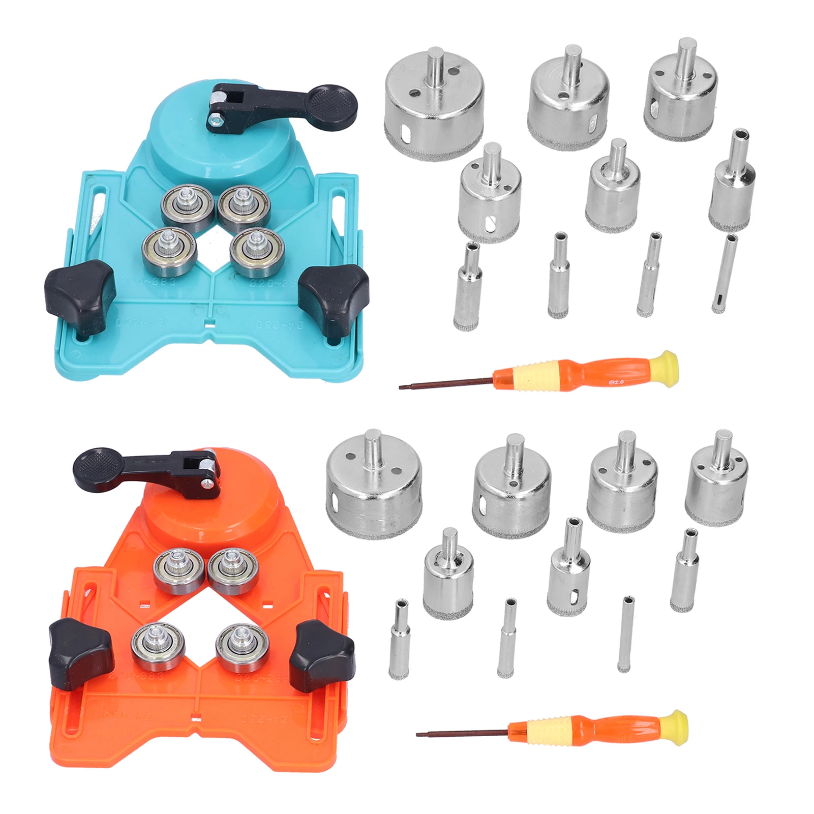 Hollow Drill Hole Saw Set Diamond Drilling Bits Tile Opener with Guidance Fixture for Ceramic