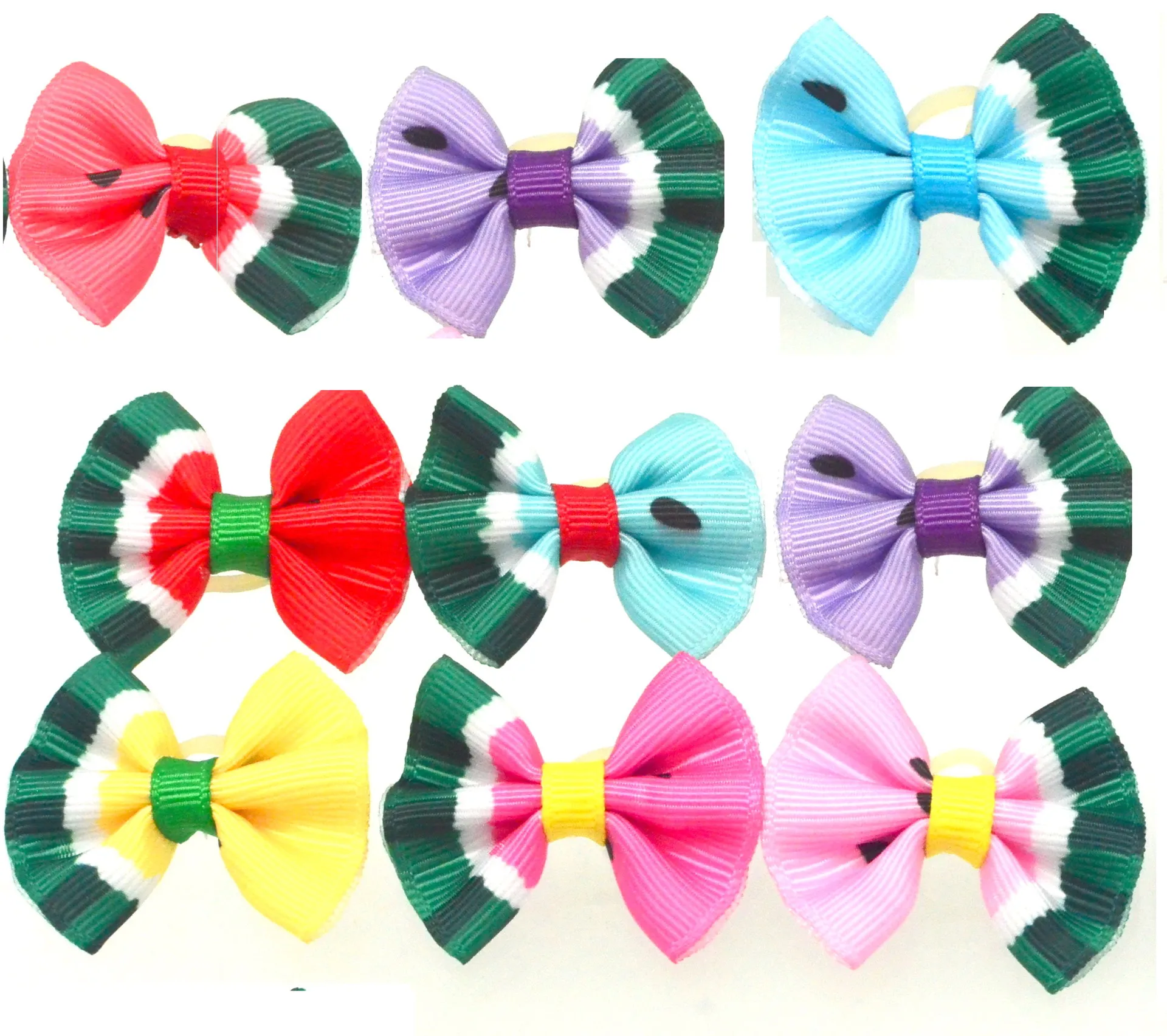 10 PCS Dog Grooming Hair Bows Dog Bows Mix Colours Small Dog Accessories Dog Hair Rubber Bands Pet Headwear Pet Supplier