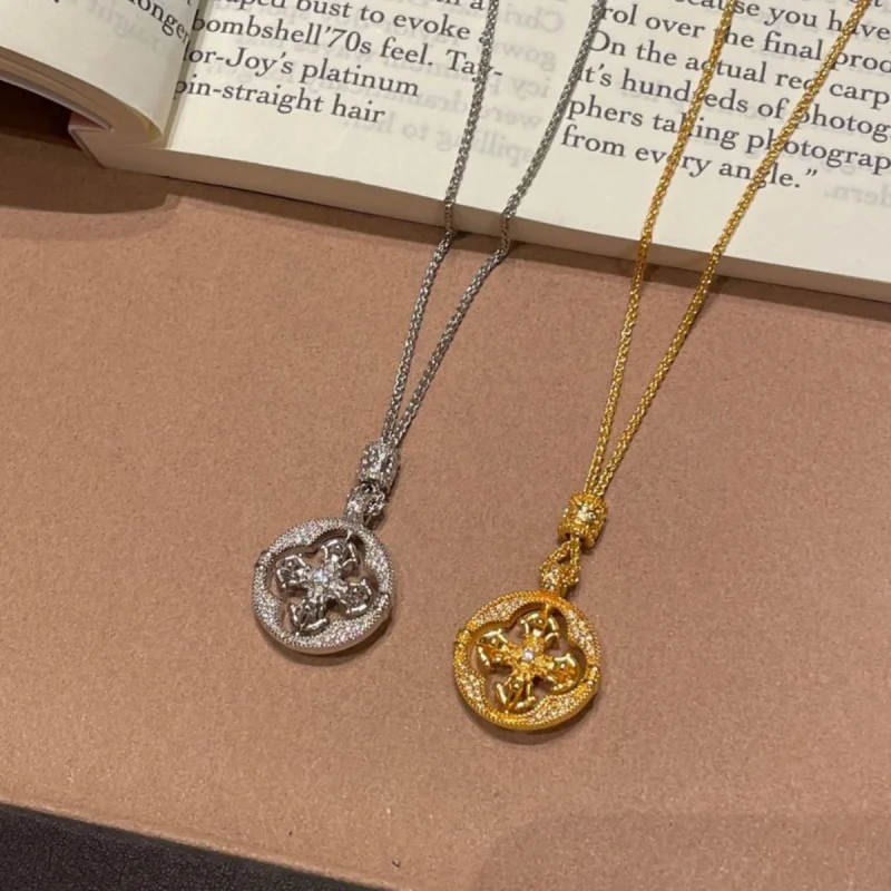 Women's Zircon Rotating Cross Necklace, Elegant Gift