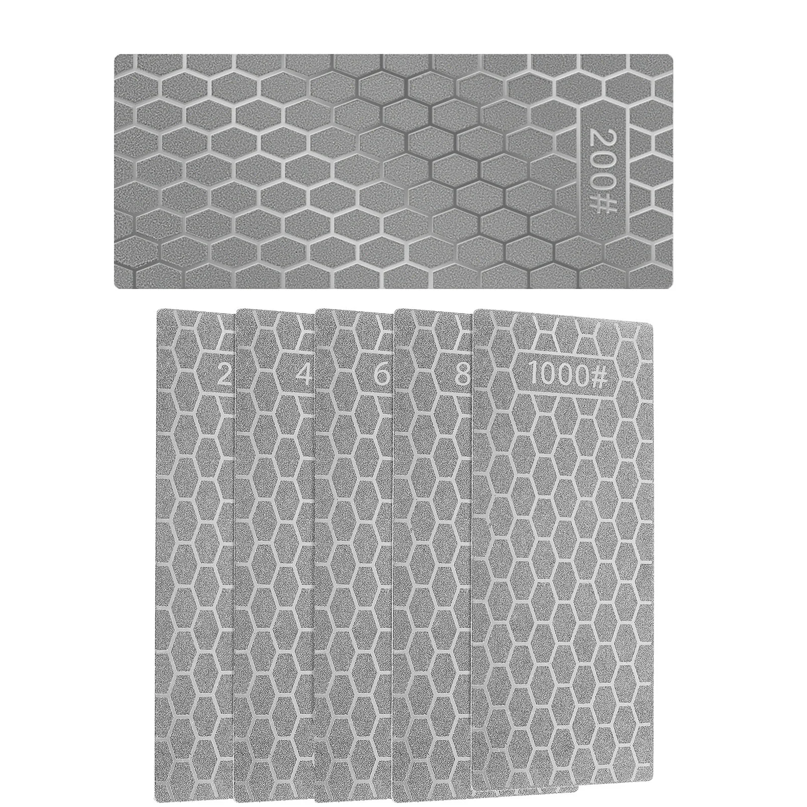 

5Pcs Diamond Sharpening Stones Efficient Diamond Sharpening Plates with Honeycomb Surface Non Slip Diamond Lapping Plate Knife