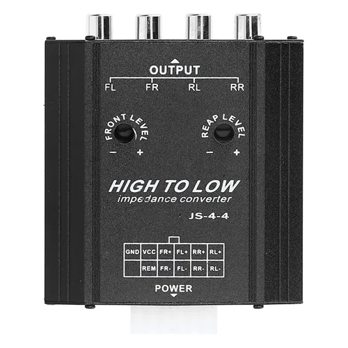 Altavoz de coche a Línea 12V, convertidor de impedancia de 4 canales, Radio Estéreo de línea alta a baja, filtro de frecuencia de altavoz