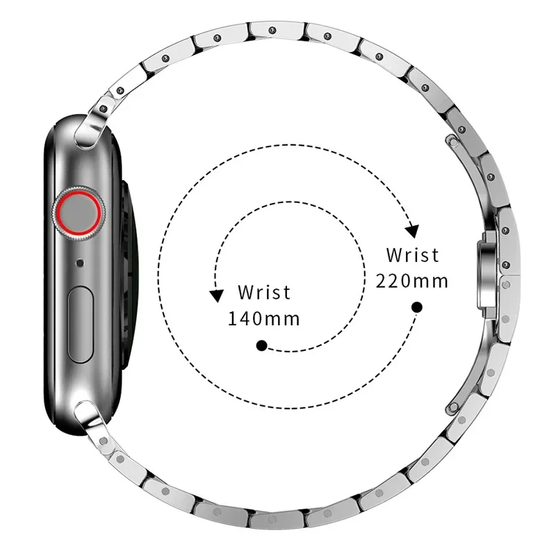 Luxury Metal Strap for Apple Watch Ultra 2 Band 49mm 45mm 44mm 42mm Stainless Steel Bracelet Iwatch 9 8 7 6 5 SE