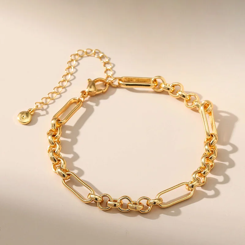 Star Chain Link Bracelets 18K Real Gold Color Geometry Adjustable Box Jewelry Extendable Fadeless Accessories New