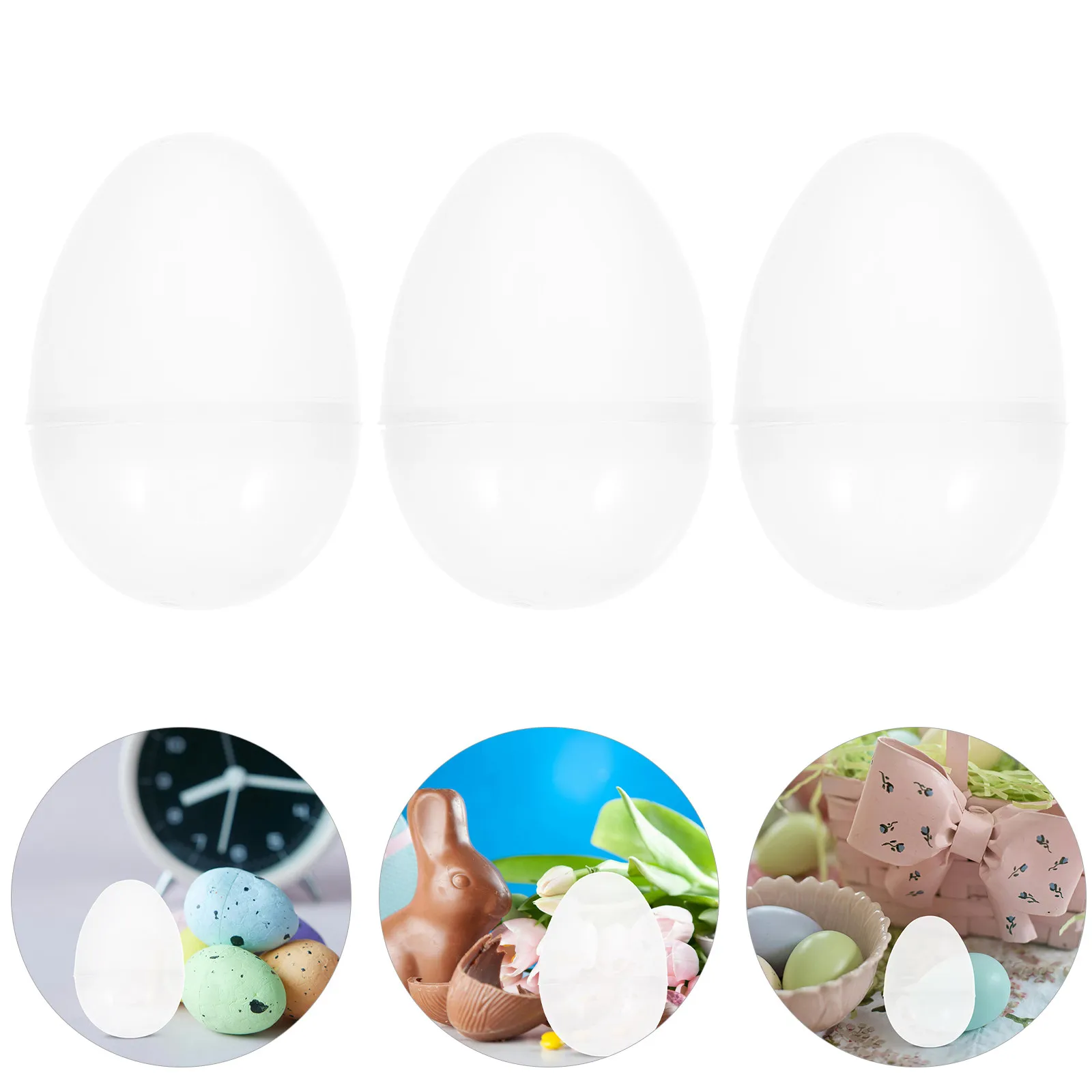 

6Pcs 8cm Transparent Fillable Easter Eggs Jumbo Plastic with Half-Open Design for Easter Party,School Activities
