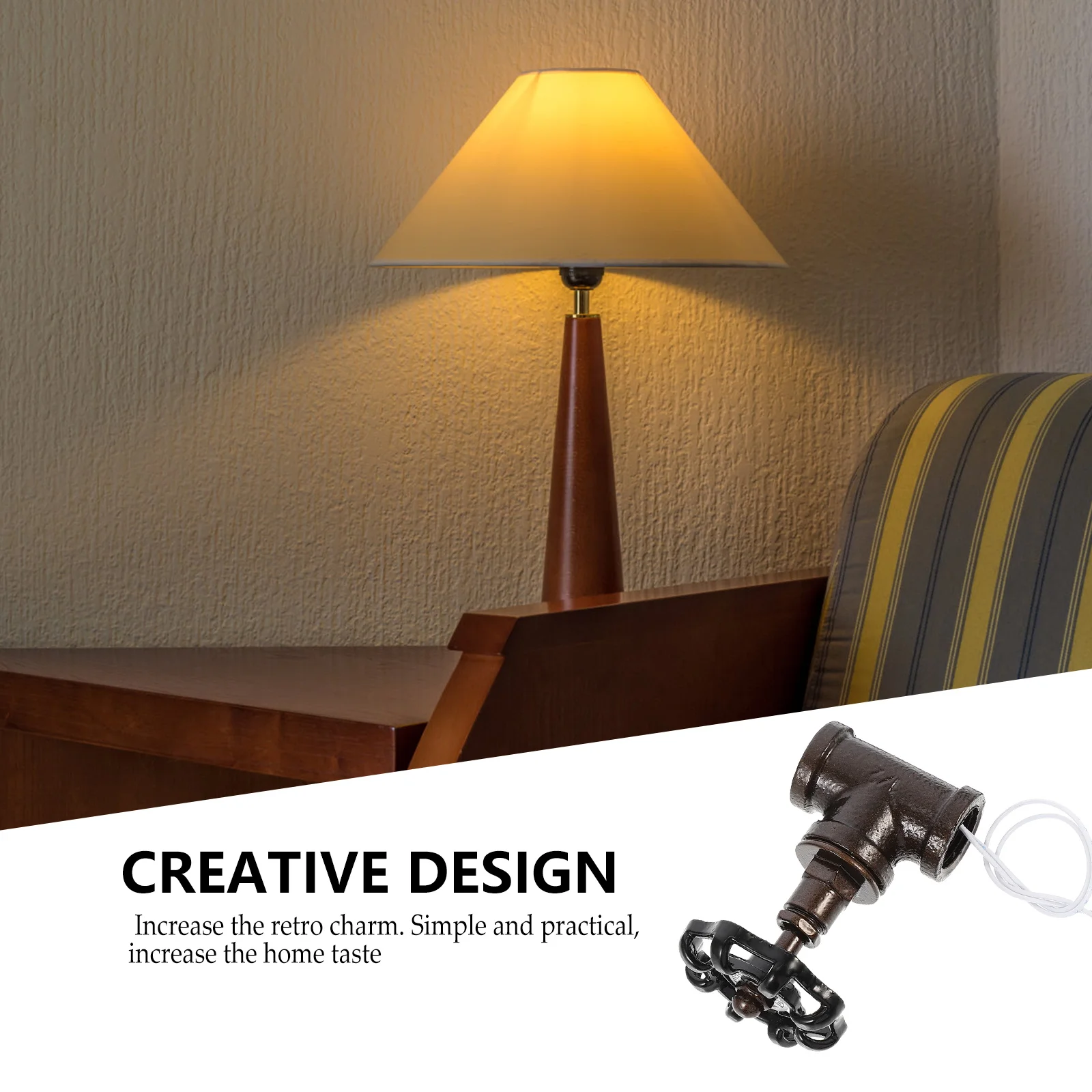 

Retro Iron Valves Vintage Light Switch With Wire For Steampunk Lamp Pipe Easy Vintage Light Install Durable Fittings