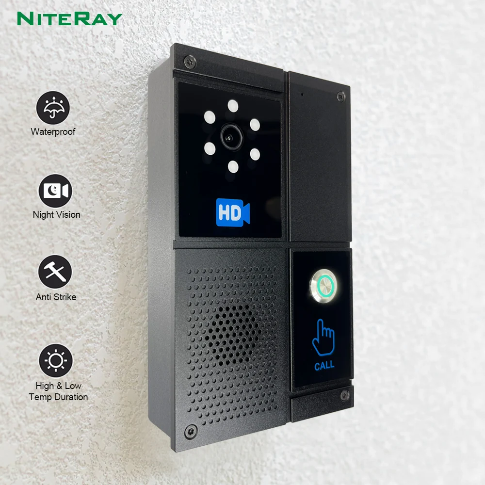 2024 Waterproof Video Door Intercom Access Control System Entrance Phone Smart SIP Broadcast for Office Parking Station Unlock