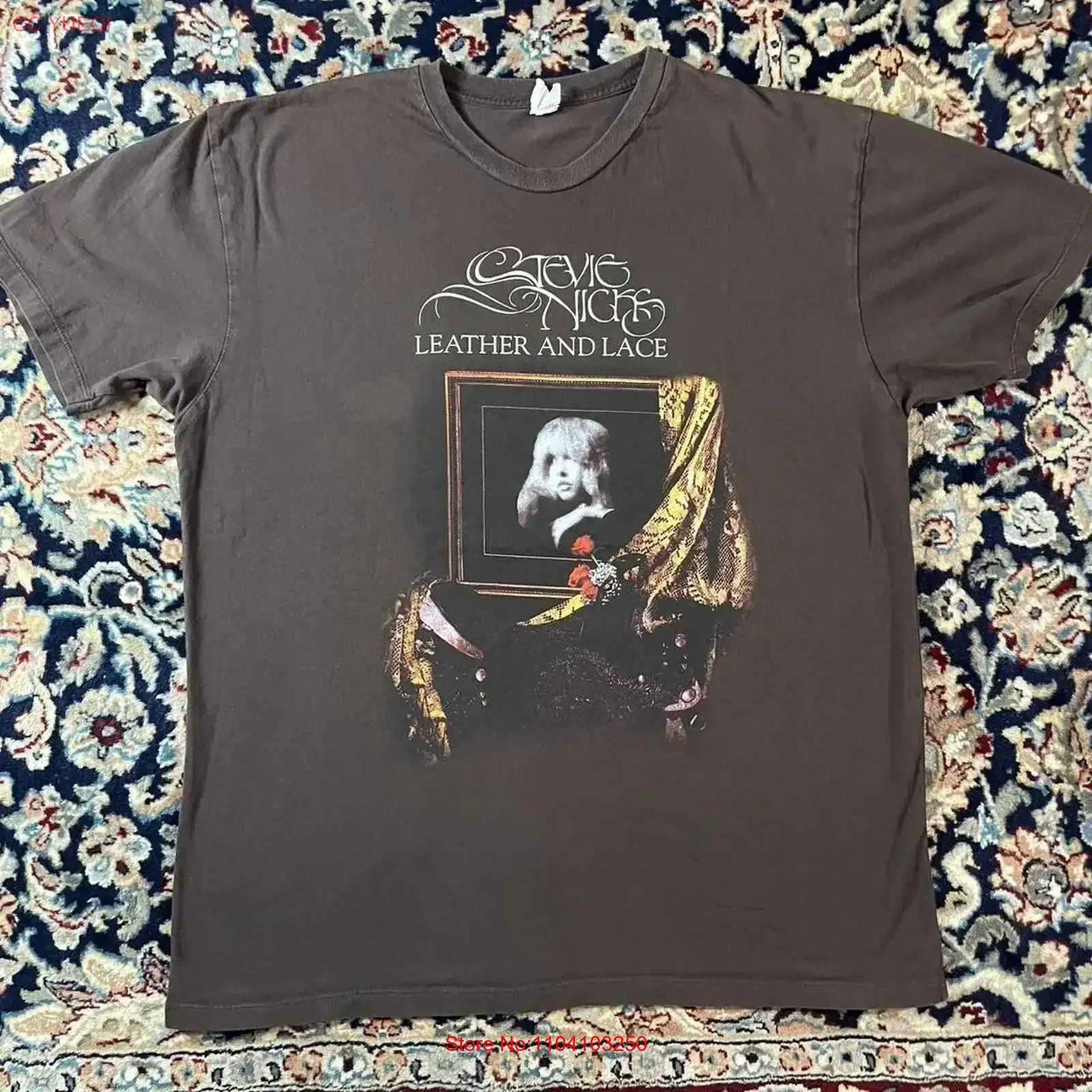 Camisa de manga corta de cuero y encaje de Stevie Nicks, color chocolate oscuro, estilo vintage, lavada, informal, transpirable, para hombre