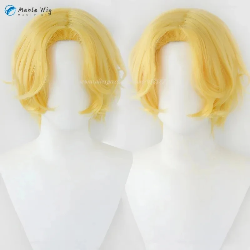 High Quality Anime Cosplay Gloden Short Curly Heat Resistant Synthetic Hair Sabo Wigs Halloween Party +Wig Cap FD1;6 view 3