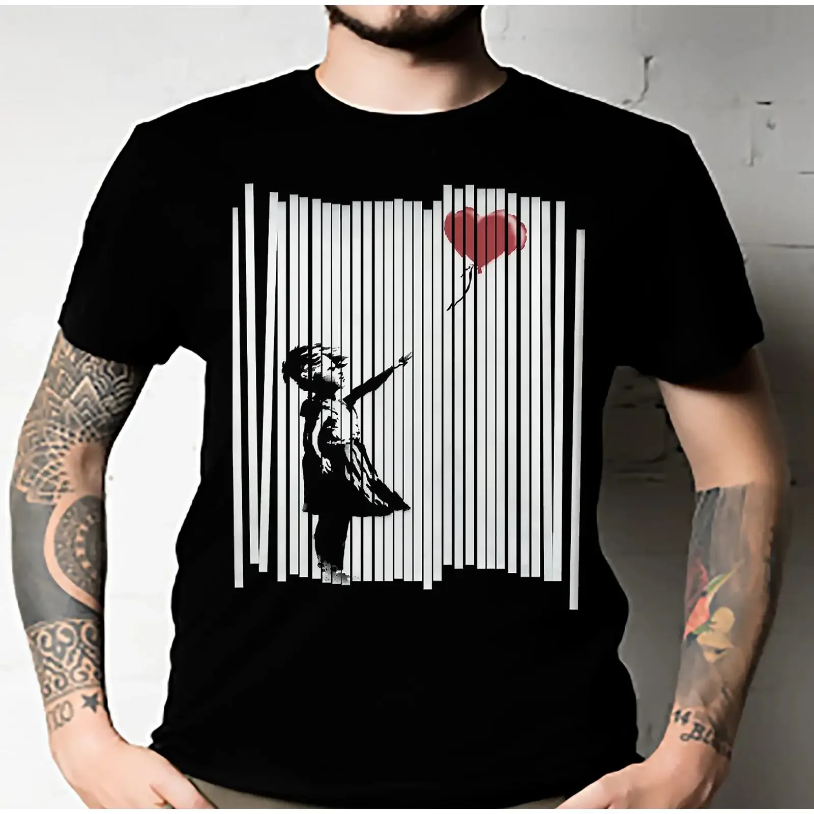 Banksy Shredded Balloon Girl Classic T Shirt ALL SIZE UNISEX vintage Washed streetwear Casual Breathable Slightly Unisex