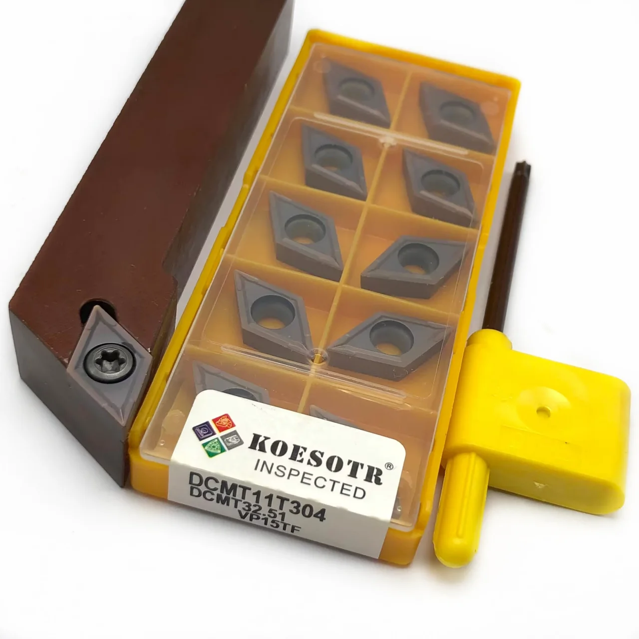 Pemegang alat pemutar CNC eksternal dc+ + + 10 buah pisau karbida DCMT11T304 304