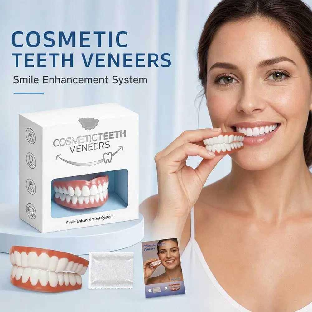 Cosmetic Teeth Veneers Instant Smile Teeth Cover Temporary Snap On Veneers Smile Enhancement Denture Cover Reusable