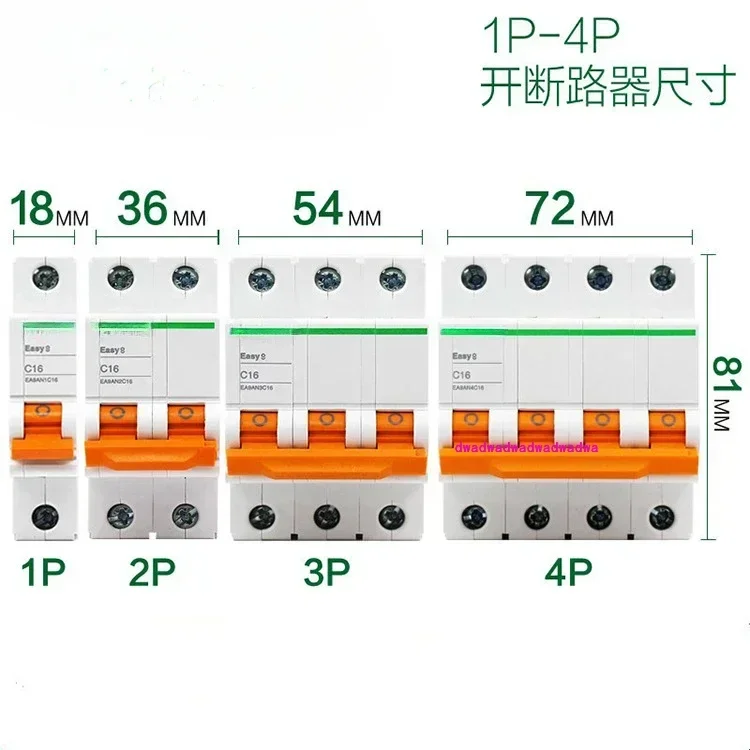 Low Voltage 1P Household EA9 Air Switch C Type Air Open Electric Water Heater 16A Miniature Circuit Breaker