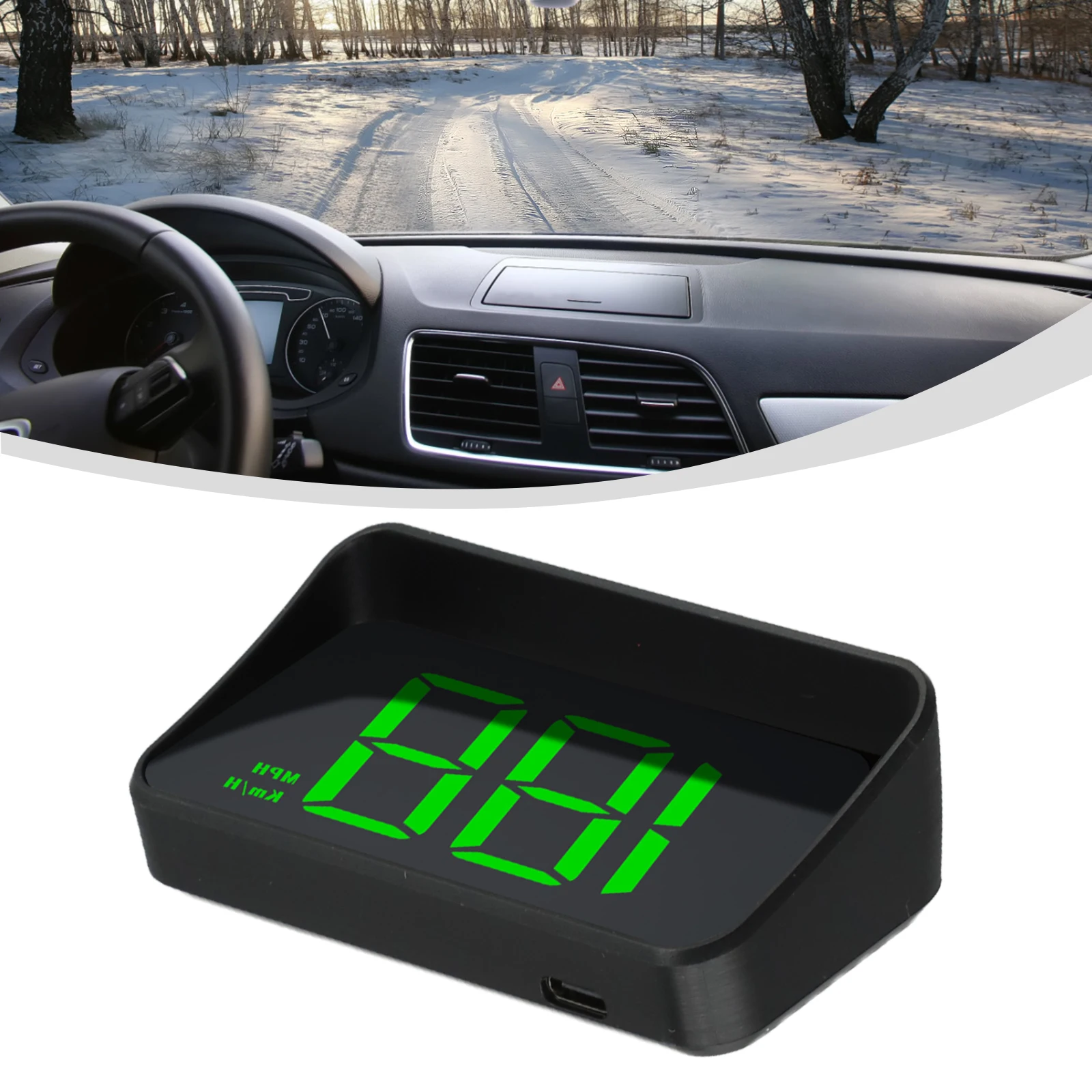 Easy To Read Car Speed Monitor Reflective Film Hud Digital HUD Reflective Film Included ABS PC Material Easy Installation