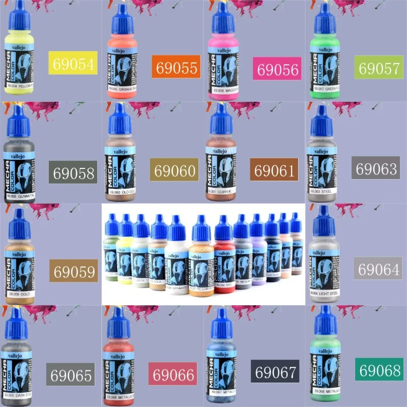 17ML Mechanical Armored Series Water Based Acrylic Paint No Need Dilution Hand-drawn Model Overall Coloring Special Color Paint