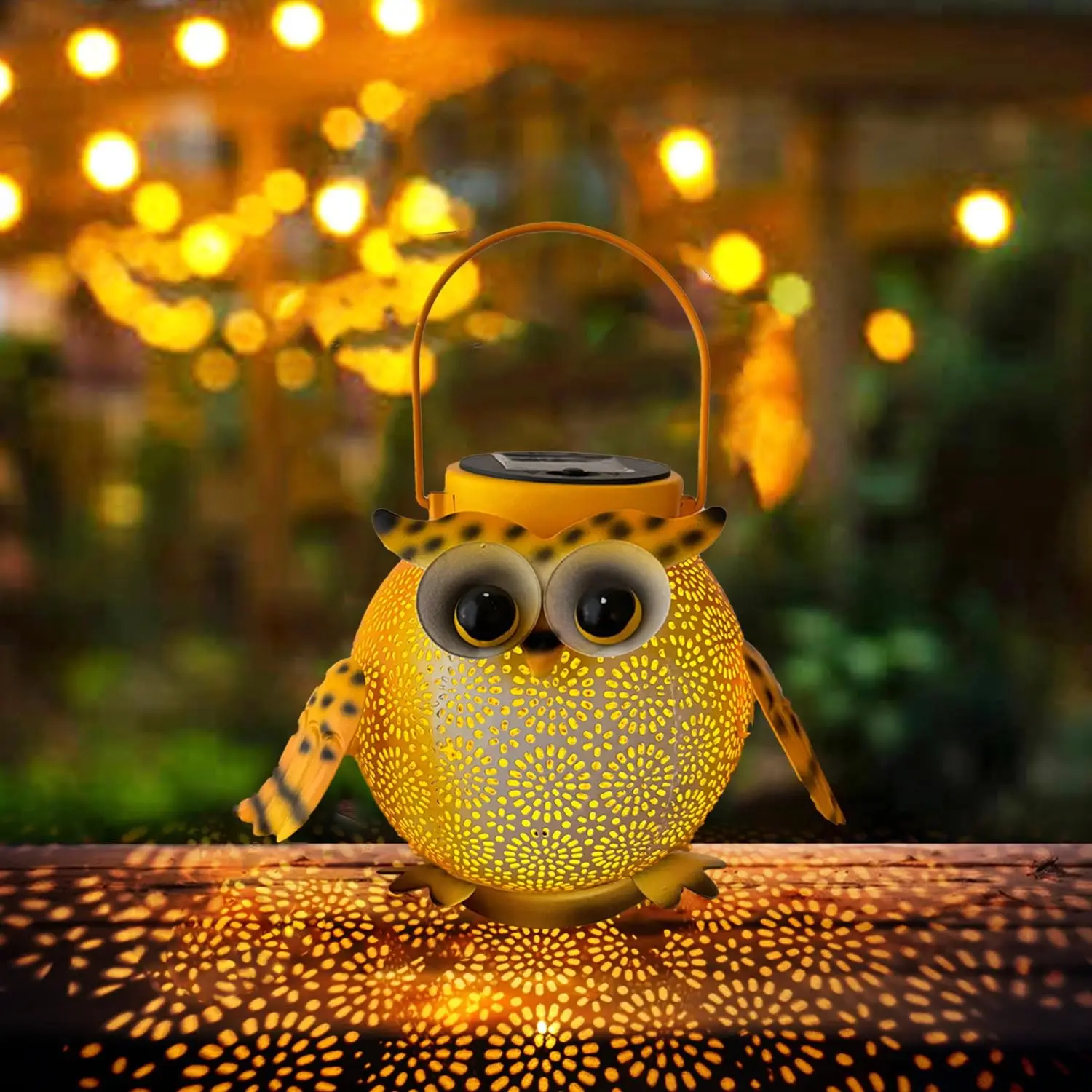 

Hanging Solar Lantern Garden Light Waterproof Metal Decorative Solar Light Outdoor for Patio Yard Table Pathway with Owl Pattern