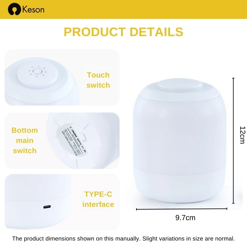 อุณหภูมิสี 3 โคมไฟตั้งโต๊ะแบบพกพา Touch Control Night Light ปรับ LED Night Light USB โคมไฟตั้งโต๊ะสําหรับของขวัญเด็ก