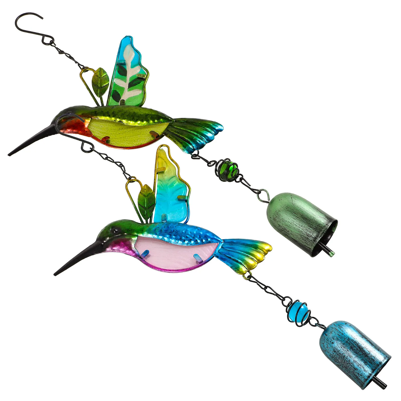 Hummingbird Wind Chime 2pcs, Easy-Hang Outdoor Garden Window Wall Decor, No Installation Needed Creative Wind Bell