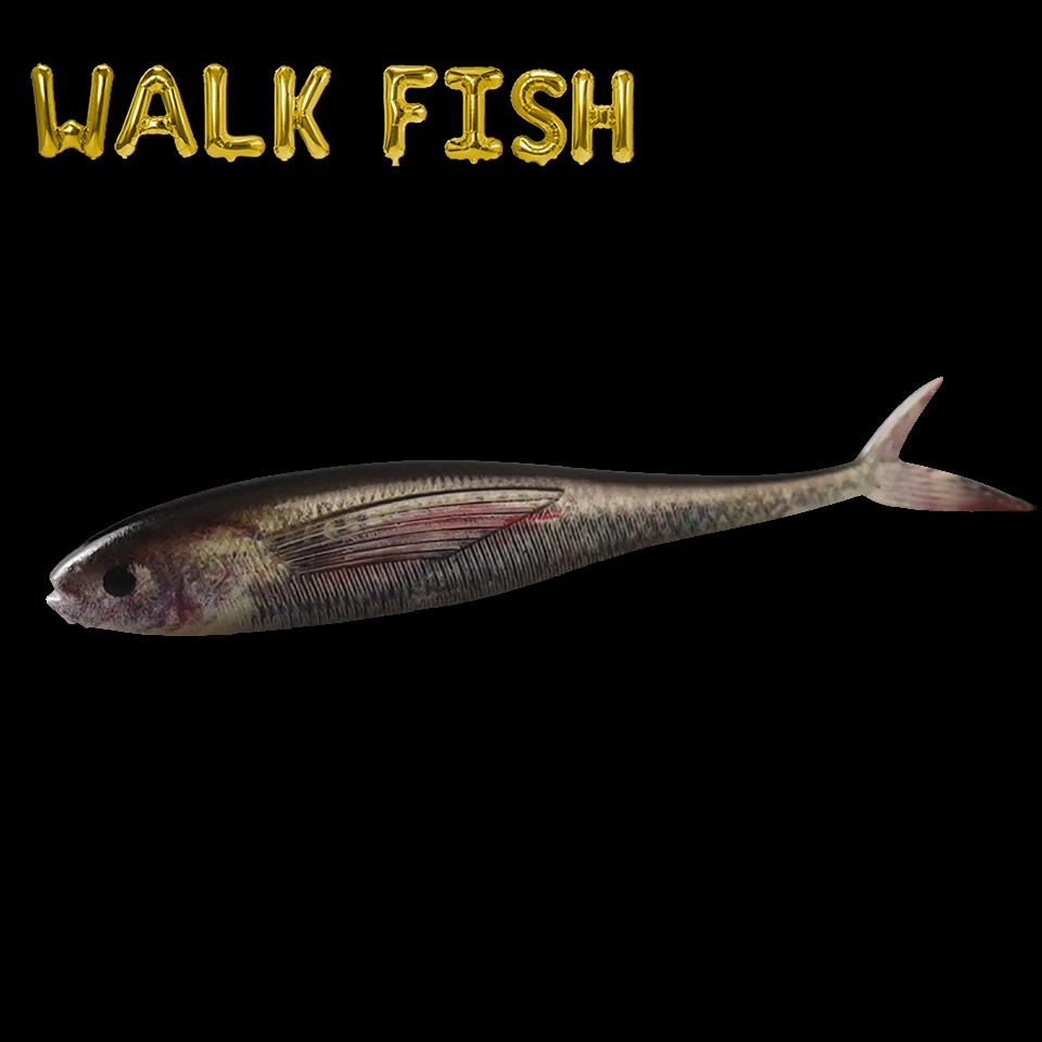 

Walk Fish 11g 12.5cm 3D Bionic Cut Tail Fishing Seawater Bait Lures Soft Plastic Lure Swimbait forktail fishBass Fishing Tackle