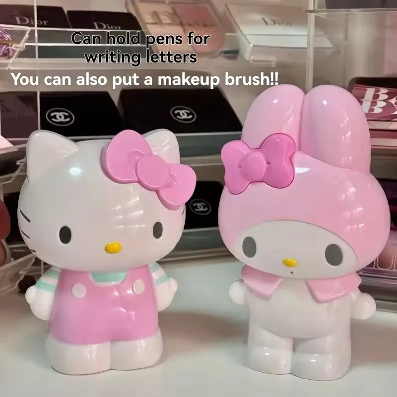Sanrio Kawaii My Melody Anime Hello Kitty Pen Holder Cute Cartoon Stationery Makeup Brush Organizer Desktop Decoration Gifts Toy