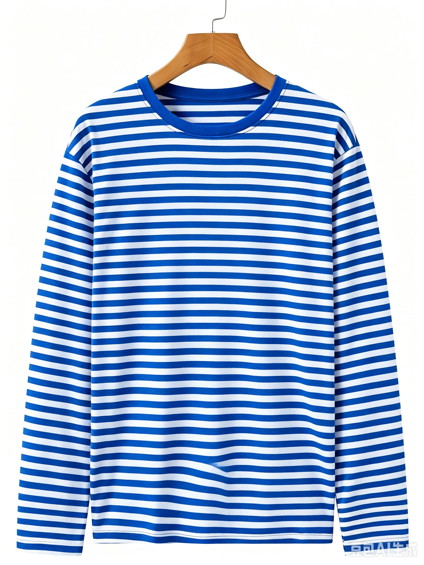 Classic Simple Blue And White Striped Printed Men's T-shirt Fashion Long Sleeved T-shirt Casual Sport O-neck Pullover Loose Tops