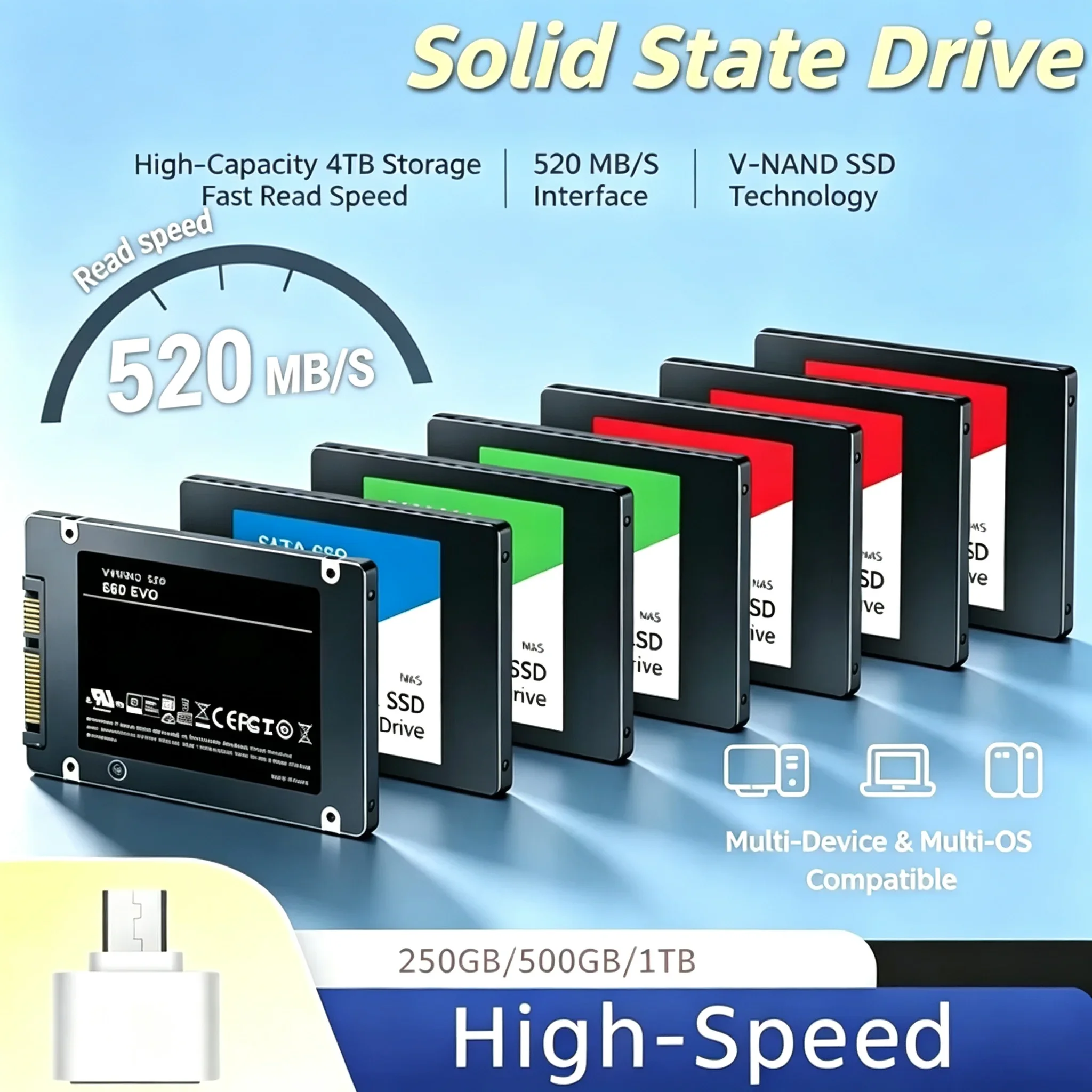 High Speed 2TB Internal HDD Hard Drive 500G 1TB 4TB Solid State Disk SSD Sata3 2.5 Inch For Laptop Microcomputer Desktop