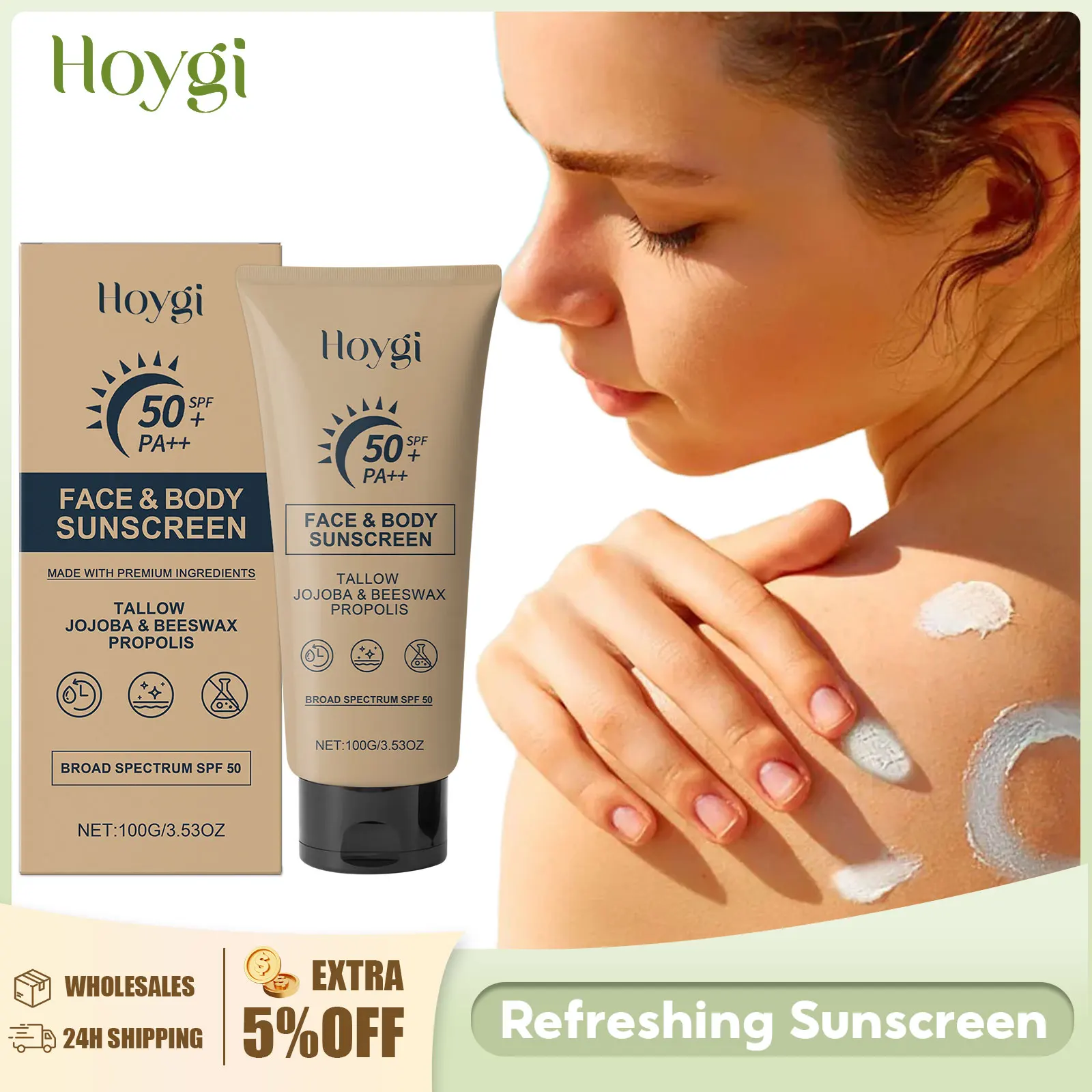 Sunscreen Cream for Face and Body Spf 50+ UV Protective Sun Block Isolation Anti Oxidant Waterproof Moisturizing Skin Sunblock