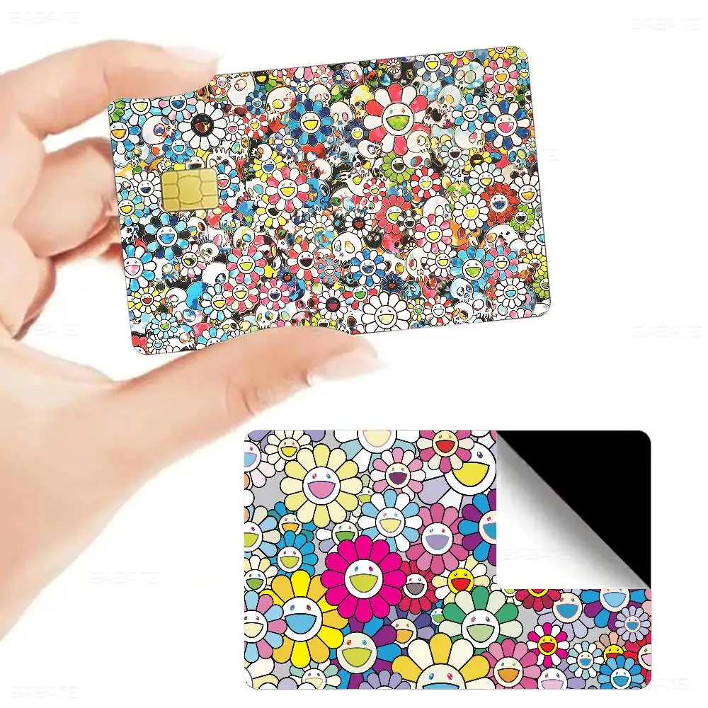 Flower T-Takashi Art M-Murakami Game Anime Sticker Film Skin Cover Case for Small Large No Chip Debit Credit Card Front Side