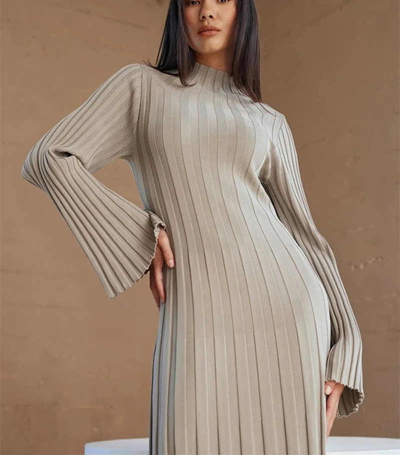 Women Long Sleeve Casual Sweater Dress, Autumn Winter Fashion Thicken Knit Dress, Female Party Wear Cover-ups Vestido Vestido