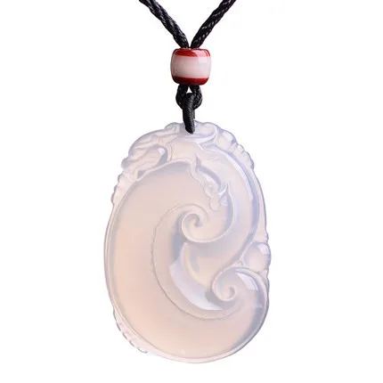 Top Chalcedony Agate Ice Seed Transparent White Jewelry Accessories Goddess Pendant Exquisite Necklace Lucky Gift