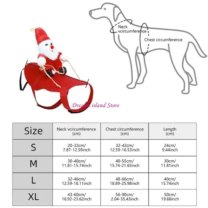 Vestimenta mascotas temporada ropa navideña para animal ajustable santa ajustable hx6c