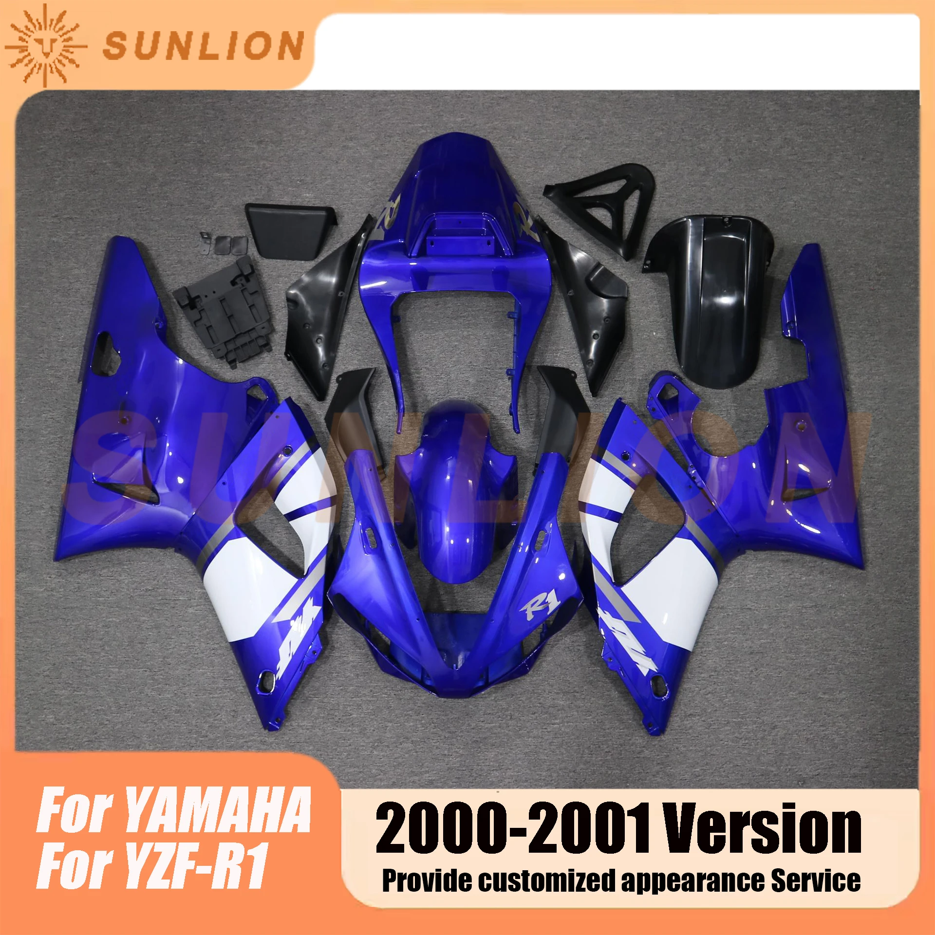 

Motorcycle Fairings Kit Fit For YZF-R1 2000-2001 Custom Bodywork Set ABS Injection Full Mold Y1001-109a