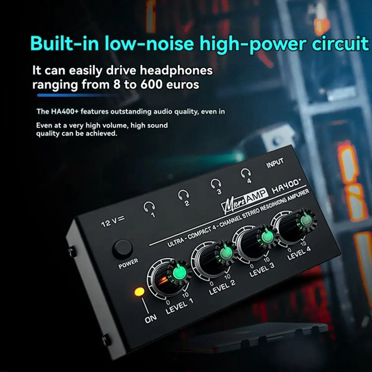 boff-ha400-ヘッドフォンアンプ-4-チャンネル-ミニステレオヘッドフォンアンプ-超コンパクトオーディオ-電源アダプター-eu-プラグ付き