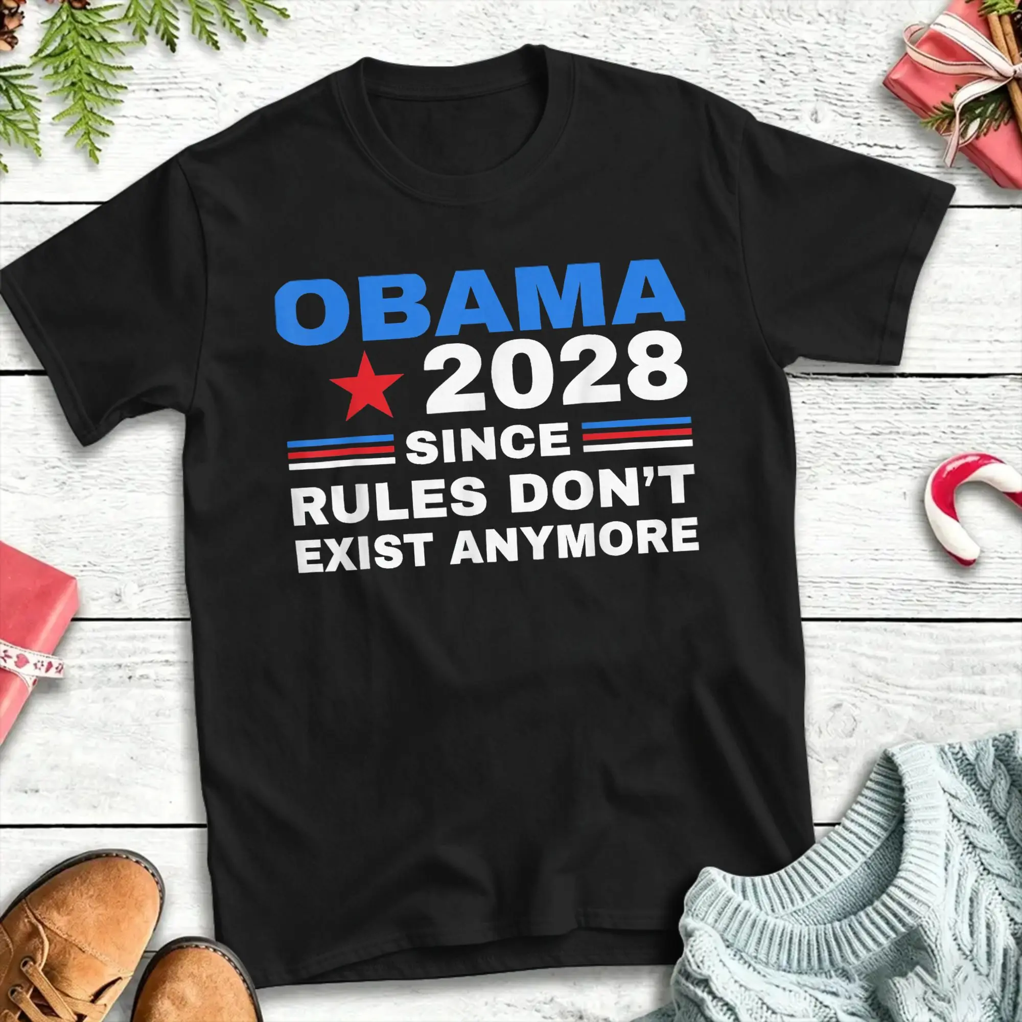 Obama 2028 Since Rules Dont Exist Anymore Satire T-Shirt Man Vintage T-Shirts Summer O-Neck Novelty Shirt Cheap Oversized Tops