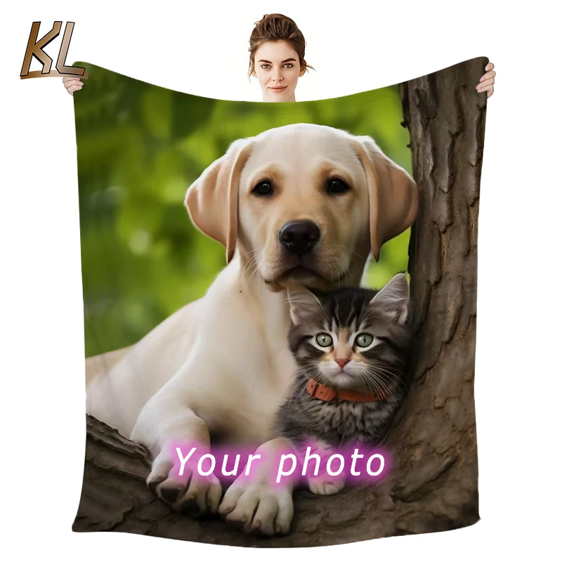 

Custom Flannel Throw Blanket Personalized Photo Fleece Blankets Sofa Gift Customized Text Pictures Sudoku for Pet Friends Family