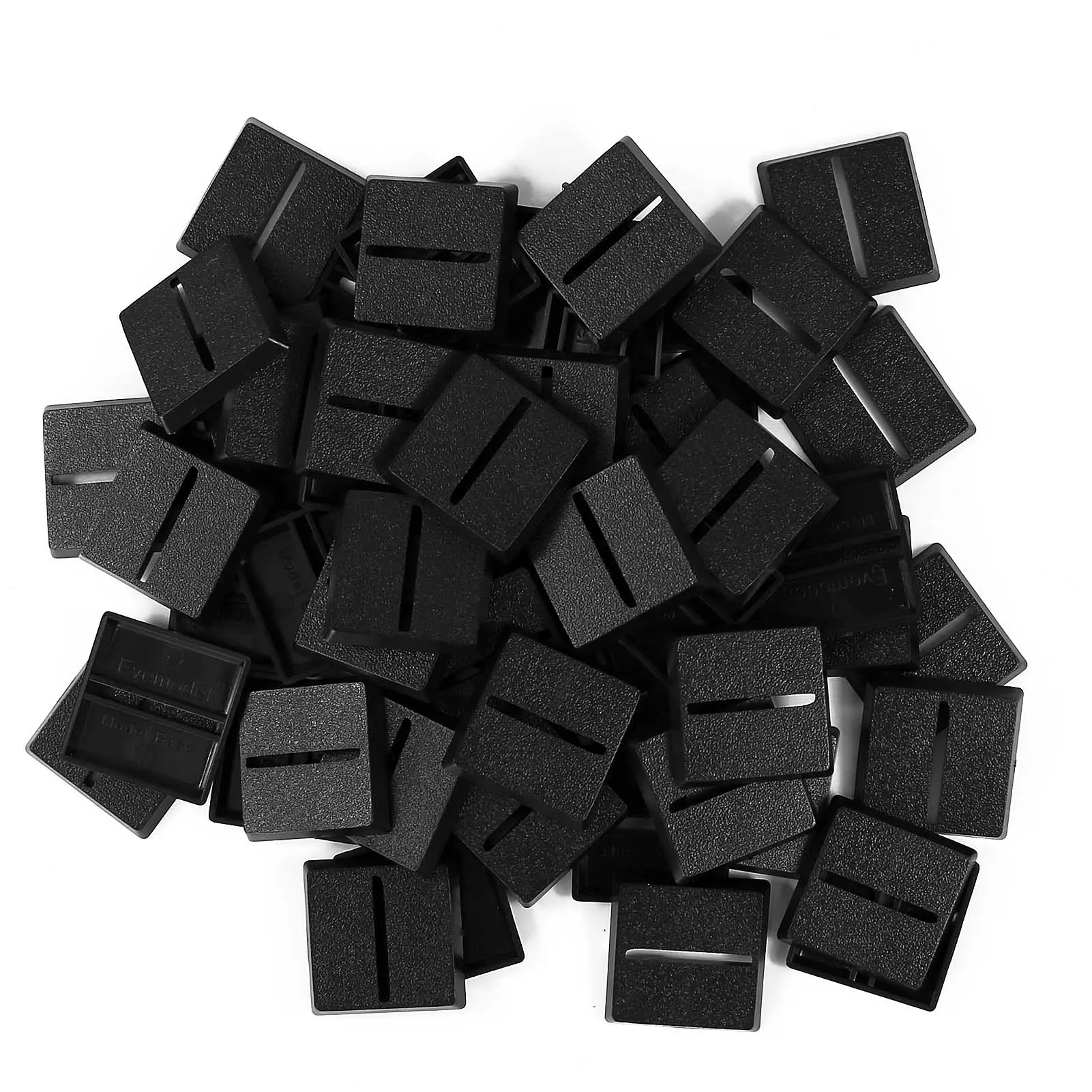 Evemodel 25mm Slot Square Bases Plastic Black for Wargames Table Games MB2525