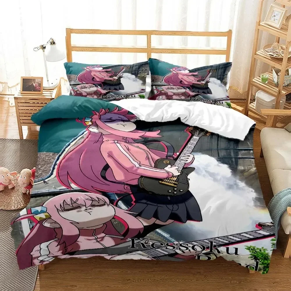 

Anime Bocchi the Rock Bedding Set Boys Girls Twin Queen Size Duvet Cover Pillowcase Bed Kids Adult Fashion Home Textileextile